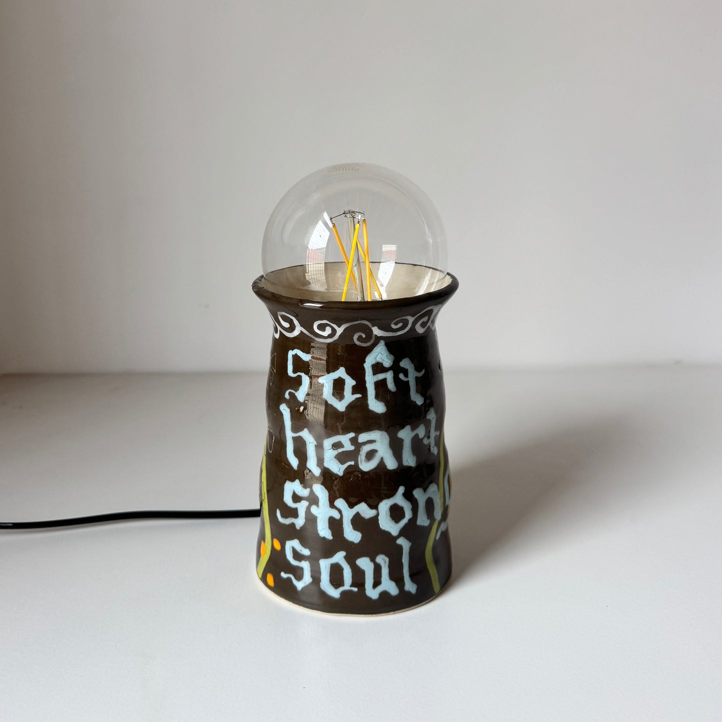 Soft heart strong soul lamp